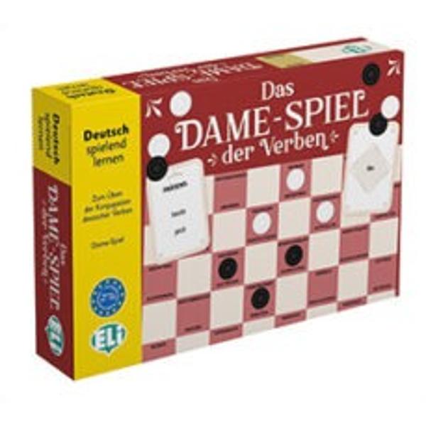 Das Dame-Spiel der Verben ist ein Spiel das vom klassischen Damespiel inspiriert ist und Spielende verschiedener Lernstufen einbezieht Jedes Damebrett schlägt nämlich Verben unterschiedlicher Sprachniveaus vor und unterscheidet zum Teil zwischen regelmäßigen und unregelmäßigen Formen