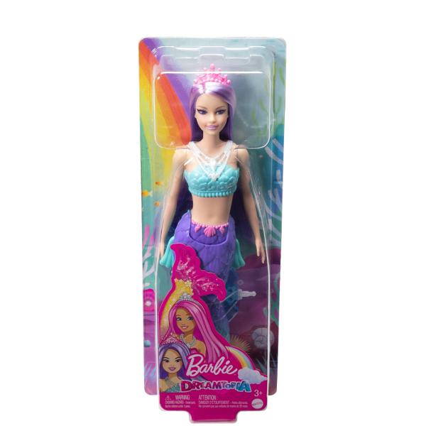 Papusile sirena din colectia Barbie Dreamtopia stropesc ca-n povesti cu infatisari fantastice vibrante Aceste papusi sirena Barbie® inspira aventuri subacvatice cu palete de culori stralucitoare corsete inspirate de scoici si cozi ombre multicolore Parul fantezist si o diadema regala completeaza aspectul inspirat de mare al fiecarei papusi Papusile sirena Barbie® se indoaie la talie astfel incat pot „inota” in mare sau pot sta si straluci la soare Cu infatisari 