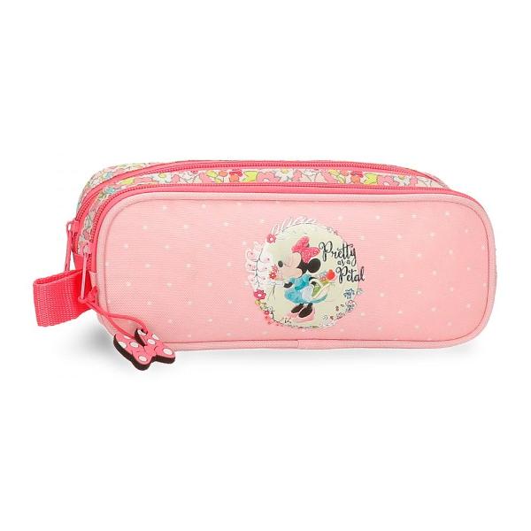 Penar scoala cu 2 fermoare 2 compartimente pentru o mai buna organizare material poliester care este flexibil si usor dimensiune 23x9x7 cm culoare multicolor cu imprimeu personaj Minnie Mouse penarul este recomandat pentru scoala generala inchidere cu fermoar maner lateral penarul are ca accesoriu un breloc care completeaza designulLa fel de draguta ca petalele unei flori Minnie vrea sa te insoteasca prin aceasta colectie In roz pastel cu imprimeul Minnie plin de 