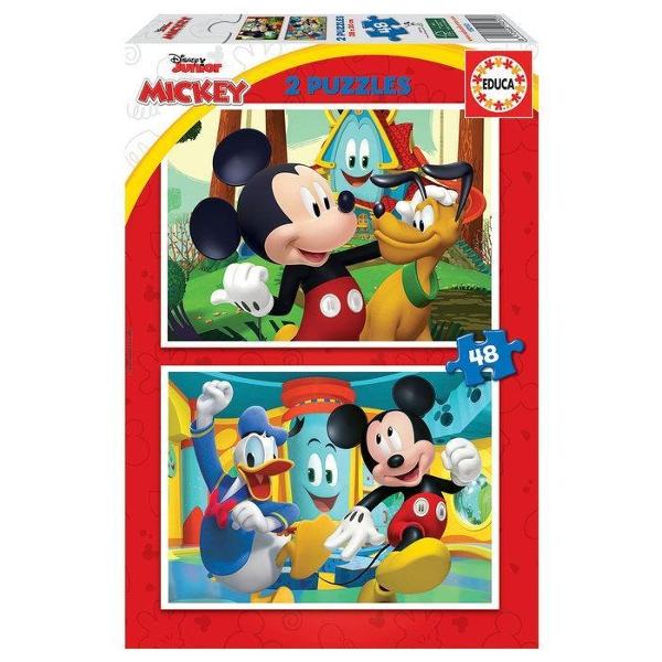 Puzzle 2x20 piese cu Mikey Mouse Fun House Dimensiune puzzle asamblat 28 x 20 cm Pentru varste de peste 3 ani