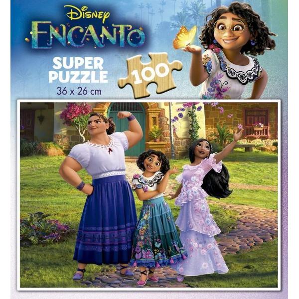 Puzzle de 100 piese lemn Encanto Disney Puzzle-ul asamblat are 36 x 26 cm Pentru varste intre 6 si 8 ani