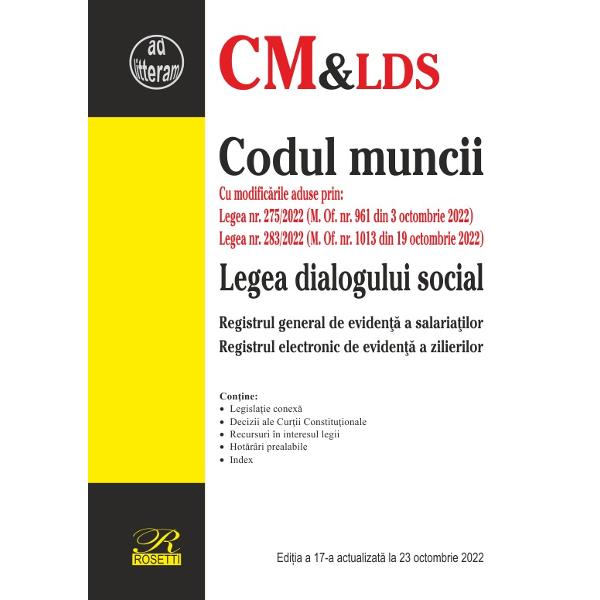 Codul muncii Legea dialogului social 23 octombrie 2022