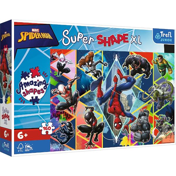 Seria de puzzle-uri SUPER SHAPE sunt puzzle-uri mari cu forme nebunesti Pe langa puzzle-urile clasice pachetul include piese de forma care ii ofera copilului tau si mai multa distractie la puzzlePuzzle 160 XL Super Shape este format din 160 de piese mari concepute pentru copiii peste 6 ani Dupa asamblarea puzzle-ului se va crea o poza de 60 cm x 40 cmCauti o idee pentru o activitate cu copiii tai sau poate vrei sa-i oferi copilului tau joc creativ si independent Aranjarea puzzle-urilor 