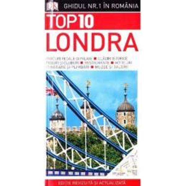 Acest ghid de buzunar TOP 10 te ajuta sa planifici o excursie la Londra Plin de idei inventive sfaturi utile si ponturi din partea unor cunoscatori te indruma direct spre ce e mai bun din Londra Top 10 al celor mai fascinante atractii de la muzee si galerii de arta de neratat la cele mai bune cafenele si baruri si la hoteluri pentru toate buzunarele Itinerare pentru excursii mai lungi sau mai scurte pentru a-ti face sejurul de neuitat Tururi ghidate prin imprejurimile incarcate de 