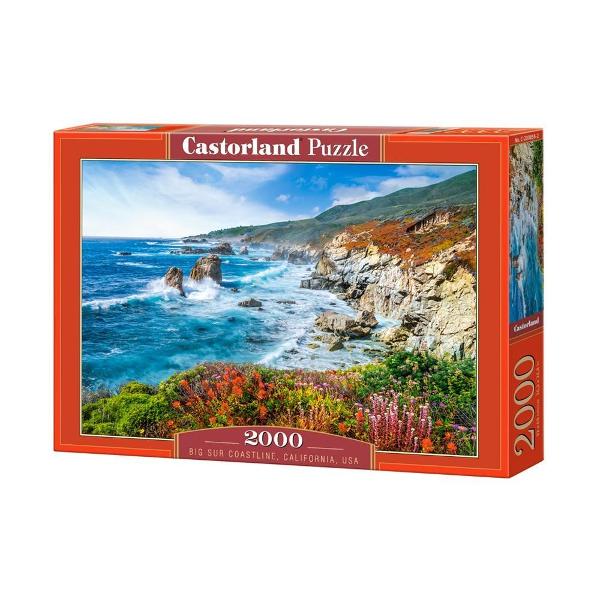 Puzzle de 2000 de piese cu Big Sur Coastline California USA Cutia are dimensiunile de 35×265×5 cm iar puzzle-ul are 92×68 cm Recomandat celor cu vârste de peste 9 ani