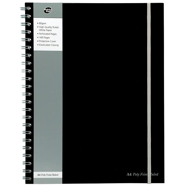 Caiet A4 matematica 160 file hartie 80 g cu spira Pukka Pads Jotta negru PKP176028 SBJPOLYA4 SQ