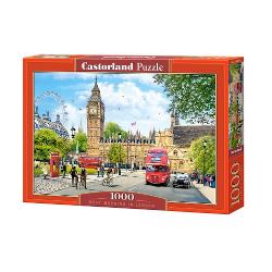 Puzzle de 1000 piese cu Busy Morning in London Puzzle-ul are dimensiunile 68 x 47 cm si cutia 35 x 25 x 5 cm Pentru cei cu varste de peste 9 ani