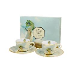 Set cu 2 cesti de portelan Claude Monet Femeia cu umbrela 90 ml 5928591