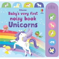 Join the magical unicorns as they gallop and fly through the pages of this sturdy board book Press the buttons to hear the specially composed sounds which accompany the colourful scenes in the book