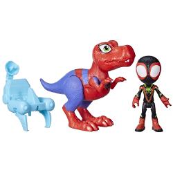 Alaturati-va echipei Spidey in cele mai recente aventuri cu pachetele de 2 figurine de actiune Marvel Spidey and His Amazing Friends Super Hero Aceste seturi de figurine Marvel includ fiecare o figura de actiune cu erou de 10 cm precum si o figura de dino care poate fi pozitionata la scara mare Figurile Hero prezinta costume actualizate cu decor Dino-Webs precum si actiunea Hero Reveal Pur si simplu ridicati mastile figurilor pentru a le dezvalui fetele E timpul sa treci in actiune 