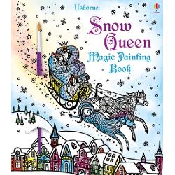 Bring the magical story of the Snow Queen to life with this stunning magic painting book Can Gerda save her best friend from the icy clutches of the Snow Queen Simply dip the brush into water and gently sweep it over the black and white patterns to reveal the story and see the 16 scenes magically burst into colour 