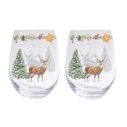 Set cu 2 pahare de sticla White Forest 500 ml Easy Life R4015whif