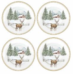 Set cu 4 farfurii de portelan White Forest 19 cm Easy Life R0924whif