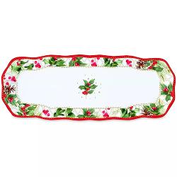 Platou de portelan Christmas Berries 37x14 cm Easy Life R1482chbe