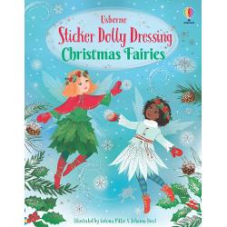 Use the stickers to dress the fairies in this magical seasonal Sticker Dolly Dressing book Add their outfits as they decorate and light up a Christmas tree go skating on a moonlit pond fly through a snowflake-filled storm and gather branches covered with bright red holly berries 