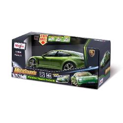 Experimenteaza emotia conducerii electrice de inalta performanta cu replica la scara 124 a inovatorului Porsche Taycan Turbo S din gama MotoSounds de la Maisto Aceasta masina combina un design elegant si sportiv cu efecte sonore si luminoase captivanteModelul surprinde perfect liniile fluide si aerodinamice ale primului Porsche complet electric Caroseria verde vibrant cu detalii negre contrastante si jantele distinctive reflecta modernitatea si sportivitatea modelului original 