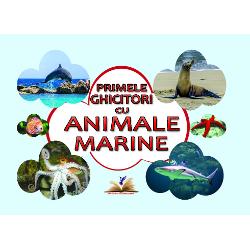 Carticica cartonata PRIMELE GHICITORI CU ANIMALE  MARINE este o introducere a copiilor in lumea animalelor prin imagini reale viu colorate insotite de ghicitori frumoase care le vor dezvolta copiilor curiozitatea si gandireaCartea este cartonat&259; plastifiat&259; &537;i lucioas&259; cu marginile rotunjite