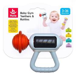 Jucaria de dentitie de la Hola este o optiune de cadou adorabila si distractiva pentru cei mici Jucarie dentitie in forma de pistol de masaj Acesta adorabila zornaitoare stimuleaza abilitatile motorii fine descoperirea senzoriala si ii ajuta pe copii sa inteleaga cauza si efectul Este usor de tinut in mana si de manevrat Usor de dezinfectat