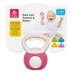 Jucarie dentitie in forma de gantera kettlebell Acesta adorabila zornaitoare stimuleaza abilitatile motorii fine descoperirea senzoriala si ii ajuta pe copii sa inteleaga cauza si efectuleste usor de tinut in mana si de manevrat Usor de dezinfectat Aceasta jucarie de dentitie pentru bebelusi va provoca o adevarata incantare oricarui bebelus Este colorata usor de prins zornaie si fara indoiala va atrage privirile mici si curioase Zornaitoarea este confortabila pentru orice baiat sau 