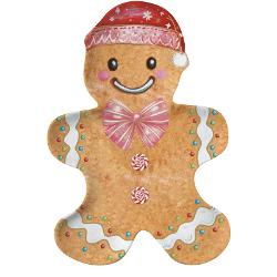 Adaug&259; un strop de magie festiv&259; meselor tale cu acest platou din por&539;elan fin parte din colec&539;ia Sweet Christmas de la Easy Life Cu o form&259; juc&259;u&537;&259; de om de turt&259; dulce &537;i decorat 