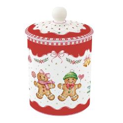 P&259;streaz&259; dulciurile &537;i biscui&539;ii de s&259;rb&259;tori într-un recipient plin de farmec cu acest borcan din por&539;elan fin parte din colec&539;ia Sweet Christmas de la Easy Life Decorat cu elemente ginga&537;e în 