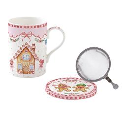 Savureaz&259; ceaiurile tale preferate într-un stil festiv &537;i delicat cu aceast&259; can&259; din por&539;elan fin parte din colec&539;ia Sweet Christmas de la Easy Life Cana are capac &537;i infuzor metalic fiind ideal&259; pentru 