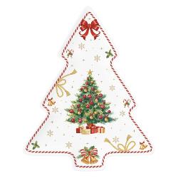Îmbog&259;&539;e&537;te decorul mesei de s&259;rb&259;tori cu acest platou din por&539;elan în form&259; de brad parte din colec&539;ia Christmas Tale de la Easy Life Realizat din por&539;elan fin de înalt&259; calitate 
