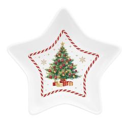 Adu farmecul s&259;rb&259;torilor în fiecare mas&259; cu acest bol elegant din por&539;elan fin din colec&539;ia Christmas Tale de la Easy Life Decorat cu un brad de Cr&259;ciun &537;i accente ro&537;ii pe fond alb imaculat 