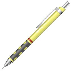Creion mecanic realizat in designul clasic Rotring potrivit pentru o dimensiune a minei de 07 mm Corpul creionului este realizat din material plastic de foarte buna calitate si este prevazut cu grip ergonomic cu insertii din cauciuc ceea ce asigura o scriere comoda si usoara Varful si accesoriile creionului sunt realizate din metal Creionul este prevazut cu o radiera incorporata protejata de un capacel cromat