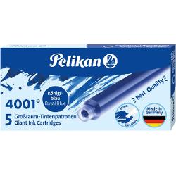 Patroane mari cu cerneala de inalta calitate culoare cerneala albastra forma si dimensiunea patronului se potriveste oricarui tip de stilou prezentare in cutie de carton set 5 bucati