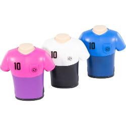 Un articol obligatoriu pentru to&539;i fanii fotbalului Aceast&259; ascu&539;itoare dubl&259; practic&259; cu radier&259; integrat&259; combin&259; designul modern cu func&539;ionalitatea Carcasa robust&259; din plastic cu aspect de tricou de forbal face ca ascu&539;itoarea s&259; atrag&259; cu adev&259;rat aten&539;iaCu dou&259; orificii de ascu&539;ire este potrivit at&acirc;t pentru creioane sub&539;iri c&acirc;t 