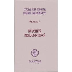 Volumul al treilea care se editeaz&259; cu binecuv&acirc;ntarea noului nostru P&259;stor Prea Sfin&539;itul Mitropolit Nicodim al Kasandrei cuprinde subiecte care &icirc;l pot ajuta pe omul chinuit de p&259;cat s&259; dob&acirc;ndeasc&259; nelini&537;tea cea bun&259; &537;i s&259; se nevoiasc&259; duhovnice&537;te pentru a se elibera de leg&259;turile p&259;catului Stare&539;a Sfintei Sih&259;strii Monahia Filoteia &537;i surorile ei &icirc;ntru Hristos