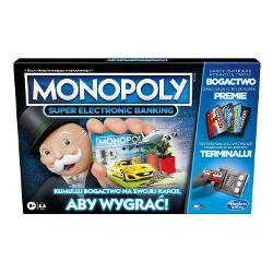 &nbsp;Jocul Monopoly Super Electronic Banking&nbsp; E8978Alegeti un card de plata alegeti un bonus Cardurile de plata va arata averea si va ofera bonusuri unice Deplasati-va pe bord cumparand cat mai multe proprietati si colectand chirie si bonusuri Jocul se termina cand toate proprietatile au fost achizitionateJucatorul cu cei mai multi bani castiga Jocul este rapid si distractiv datorita faptului ca toate tranzactiile au loc fara numerar intr-un singur 