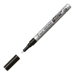 Marker permanent Pilot Super Color Fine varf rotund 10 mm argintiu Cerneala sa permanenta este rezistanta la apa si lumina potrivita pentru toate suprafetele Nu contine xylena Markerul este ideal pentru decorarea diferitelor obiecte realizate din plastic sticla sau carton Dimensiune scriere 10 mm Dimensiune varf 3 mm