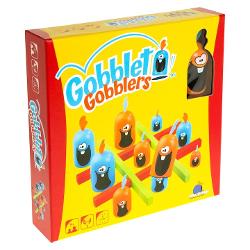 Testeaza-ti memoria si apetitul pentru distractie cu acest joc de strategie rapid si usor de invatatIn acest joc ce seamana la prima vedere cu X si 0 este de ajuns sa aliniezi trei dintre piesele tale Gobbleti ca sa castigi Dar ai grija cesti Gobbleti au o nemaipomenita&nbsp; &rdquo;pofta&rdquo; pentru distractie si pentru alti GobbletiJocul contine&nbsp;4 baghete pentru a construi o tabla de joc;12 piese de 
