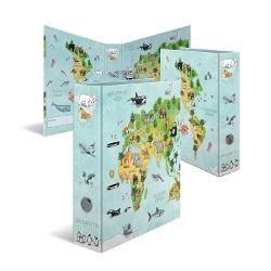 Biblioraftul cu motive Harta lumii este a&537;a cum sugereaz&259; &537;i numele imprimat cu o hart&259; a lumii &icirc;ntr-un design vesel si colorat De asemenea prezint&259; o varietate de animale de pe diferite continente &537;i oceane Apropo motivul este disponibil &537;i ca sub&539;ire de birou Fi&537;ierul este conceput special pentru cei mici fabricat dintr-un material rezistent cu culori str&259;lucitoare &537;i un motiv dr&259;gu&539; Perfect pentru depozitarea 