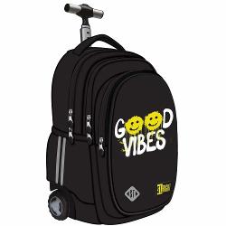 Trollerul Majewski ST Right Good Vibes TB01 din colectia grafica Positive Attitude este un model pe roti conceput pentru transportul comod al rechizitelor si al echipamentelor inclusiv dispozitive electronice Are 4 compartimente si un sistem de transport adaptat pentru o greutate mai mareOfera functionalitate buna in utilizarea zilnica cu organizare interioara buzunare laterale elastice si elemente pentru confort si siguranta precum roti cu rulare usoara si maner telescopic 