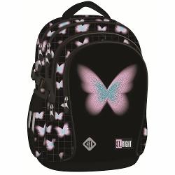 Ghiozdanul ST Right BP01 din colectia grafica Pastel Butterfly este conceput pentru organizarea completa a rechizitelor si accesoriilor scolare datorita celor 4 compartimente si a organizatorului interiorOfera confort la purtare prin spatele profilat si bretelele moi reglabile iar pentru siguranta si rezistenta include elemente reflectorizante baza intarita si material impermeabil4 compartimente2 buzunare laterale elasticeManer pentru 