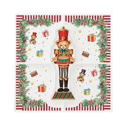 Transform&259; masa de Cr&259;ciun &icirc;ntr-un decor desprins din pove&537;ti cu platoul pentru aperitive din por&539;elan Easy Life colec&539;ia Christmas Teddy o pies&259; elegant&259; &537;i original&259; care &icirc;mbin&259; rafinamentul por&539;elanului cu farmecul &537;i veselia s&259;rb&259;torilor de iarn&259;Realizat din por&539;elan alb platoul se remarc&259; prin 