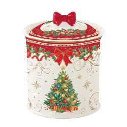 Adaug&259; un plus de farmec &537;i elegan&539;&259; s&259;rb&259;torilor de iarn&259; cu borcanul pentru biscui&539;i din por&539;elan Easy Life colec&539;ia Christmas Heritage Cu un design festiv &537;i un aspect rafinat acest accesoriu &icirc;mbin&259; utilitatea cu frumuse&539;ea decora&539;iunilor tradi&539;ionale de Cr&259;ciunRealizat din por&539;elan borcanul este ideal 