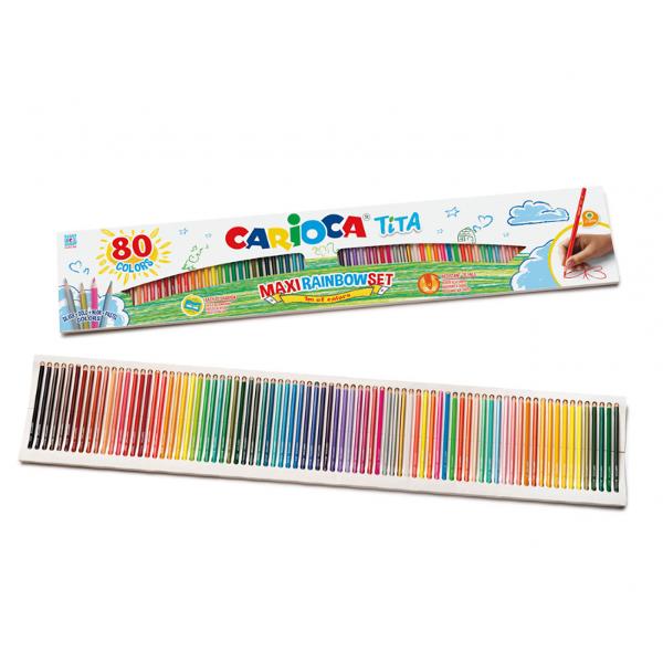 Aceste creioane colorate de la CARIOCA sunt alegerea excelenta pentru orice artist profesionist sau amator Setul include 80 de creioane colorate in culori luminoase cu o scriere moale &537;i uniformaCorpul hexagonal face ca aceste creioane sa fie confortabil de &539;inut &537;i u&537;or de manevrat iar varful de Ø 3 mm este sigur &537;i super rezistentCaracteristici produsCorp hexagonalCulori luminoase &537;i scriere 
