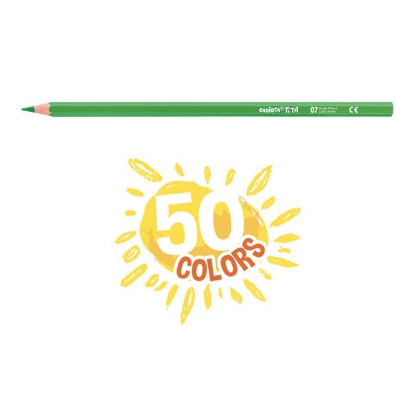 Aceste creioane colorate de la CARIOCA sunt alegerea excelenta pentru orice artist profesionist sau amator Setul include 50 de creioane colorate in culori luminoase cu o scriere moale &537;i uniformaCorpul hexagonal face ca aceste creioane sa fie confortabil de &539;inut &537;i u&537;or de manevrat iar varful de Ø 3 mm este sigur &537;i super rezistentCaracteristici produsCorp hexagonalCulori luminoase &537;i scriere 