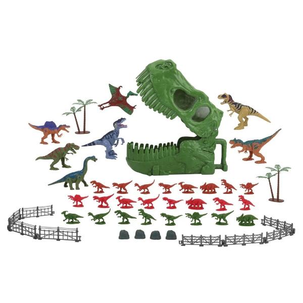 Depinde de tine sa salvezi Valea DinoAfla ce dinozauri te asteapta Infricosatorul Velociraptor Quetzacoatlus zburator Spinosaurus spinos Carnotaurus flamand si un Brachiosaurus urias va asteaptaInconjoara dinozaurii cu pietre si garduri Valea Dino este mai sigura acum Fii mandru de tineSetul include- 1 x geanta;- 7 x dinozauri medii;- 4 x dinozauri mici;- 8 x garduri;- 4 x pietre;- 2 x copaci;br 