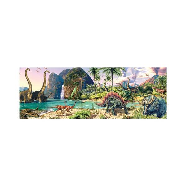 Puzzle panoramic Dinozauri 150 piese - DINO TOYS Copii sunt fascinati de lumea dinozaurilor de aceea vor asambla cu placere acest puzzle panoramic Caracteristici- T-rex stegosaurus brontozauri si alte creaturi disparute vor aparea adaugand piesa cu piesa pentru a forma imaginea finala Formatul panoramic al puzzle-ului il face perfect pentru decorare dupa ce imaginea finita o fixati prin 