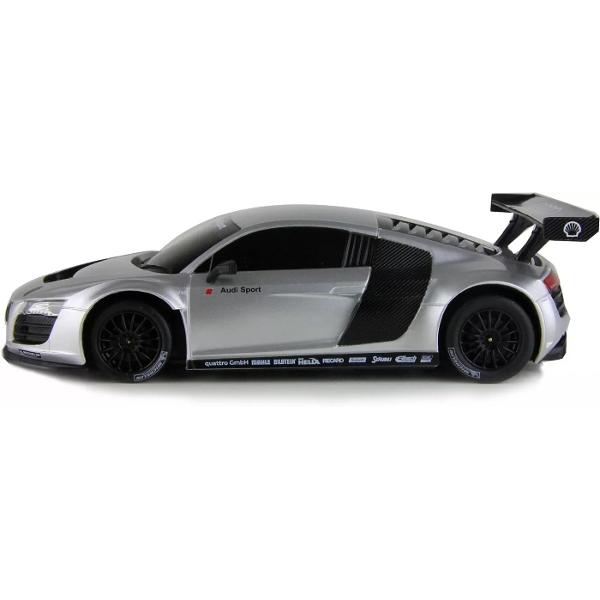 Copilul dumneavoastra se poate juca in voie cu masina cu telecomanda Audi R8 scara 1 la 24 oferita de brandul international Rastar Nicio cursa nu este imposibil de castigat cu acesta masinuta replica oficiala cu licenta a modelului original construita cu mare atentie la detalii Masinuta are proportiile ideale pentru momente pline de distractie si amuzament avand dimensiunile in centimetri dupa cum urmeaza  178683Masinuta functioneaza pe frecventa de 24GAlimentarea se face astfel  