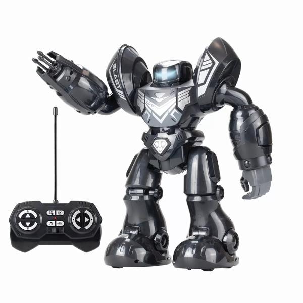 Robo Blast este un robot programabil care poate efectua pana la 20 de actiuni expresii faciale LED emite efecte sonore robotizate poate dansa pe melodiile instalate include posibilitatea de control cu miscarea mainilor si modul lupta prin care trage cu sagetiSetul contine 1 robot o telecomanda 3 sagetiVarsta recomandata 5 aniproducator Silverlit