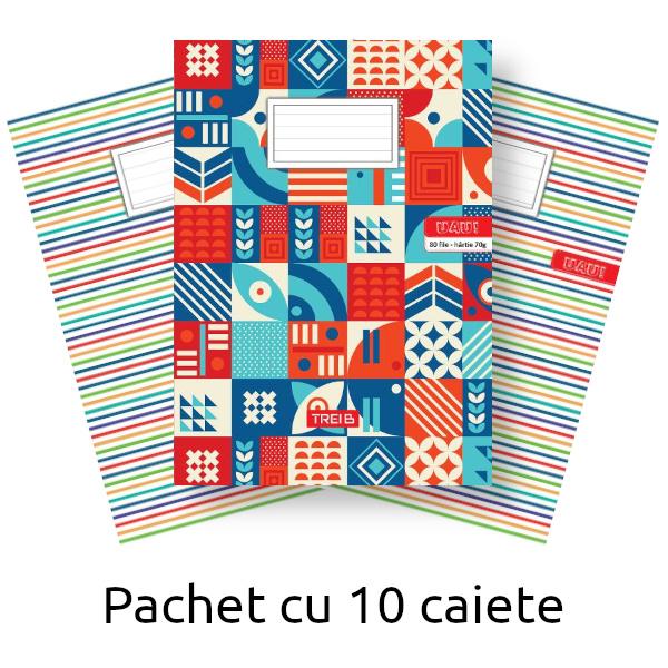 Pachet cu 10 caiete A4 dictando 80 file hartie 70 g Tipografia 3B Aceste caiete de cea mai bun&259; calitate produse cu drag în România de c&259;tre Tipografia 3B sunt alegerea perfect&259; atât pentru &537;coal&259; cât &537;i pentru activit&259;&539;i extra&537;colareCu un num&259;r generos de file vei avea la dispozi&539;ie suficiente pagini pentru noti&539;e &537;i însemn&259;ri astfel 