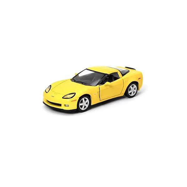 Acesta masinuta este realizata foarte in detaliu cu o culoare impecabila deci nu poate lipsi din colectia ta Masinuta are proportiile ideale pentru momente pline de distractie si amuzament Masinuta metalica CHEVROLET CORVETTE Z06 2007 scara 1 la 36 are anvelope de cauciuc si un design detaliat interior-exterior realizat din materiale metalice turnate cu accesorii realizate din material plastic de calitate superioara Copilul dumneavoastra se poate juca in voie cu masina metalica 