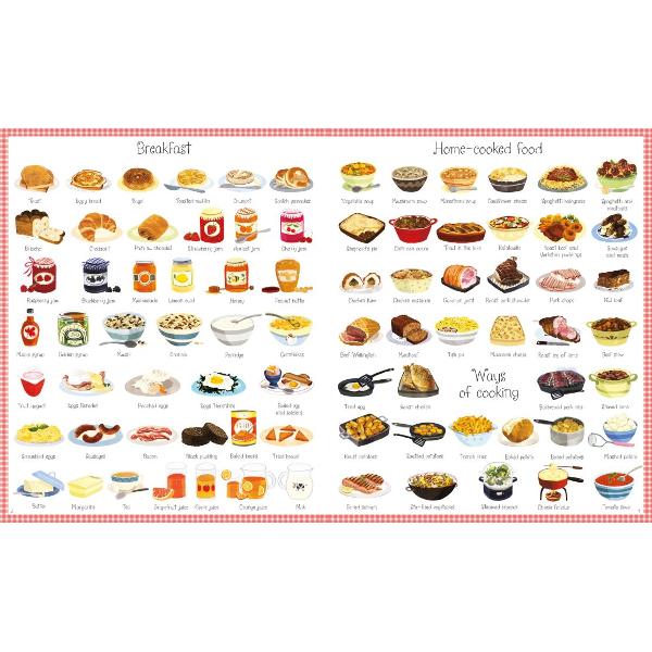 This beautifully illustrated reference book has pictures of 1000 things to eat from around the world Children can pore over topics such as ‘Breakfast’ ‘The bakery’ ‘Italian restaurant’ and ‘Street food’ and a section called ‘Festivals and celebrations’ which shows foods associated with Ramadan Chinese New Year Diwali and Thanksgiving 