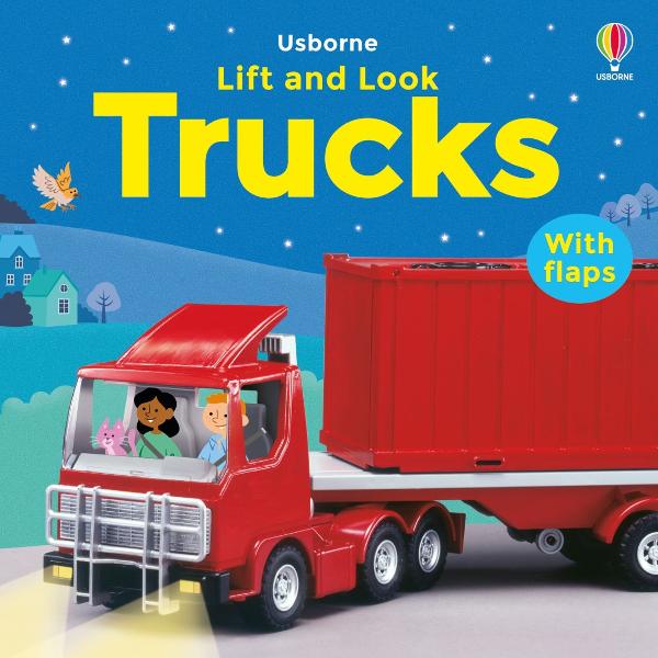 Little hands can lift the big flaps in this robust board book to find out what all the trucks are doing on the road at the dock and at the building site Theres a shiny red fire engine a big low loader and a rubbish truck as well as a little cat to spot on every spread and a few hidden surprises along the way 